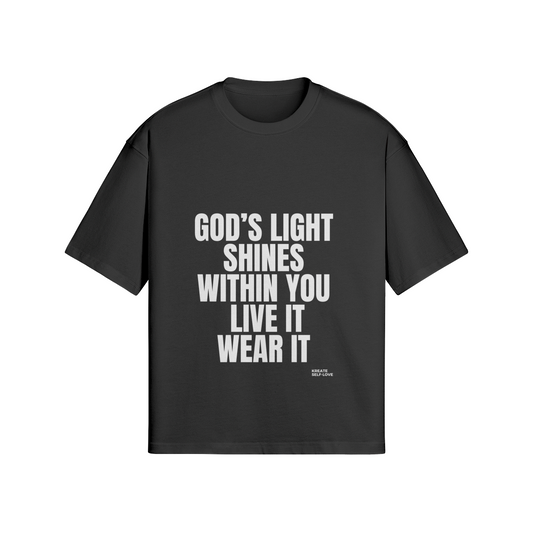 God's Light Shines Within You 280GSM Unisex Boxy T-shirt
